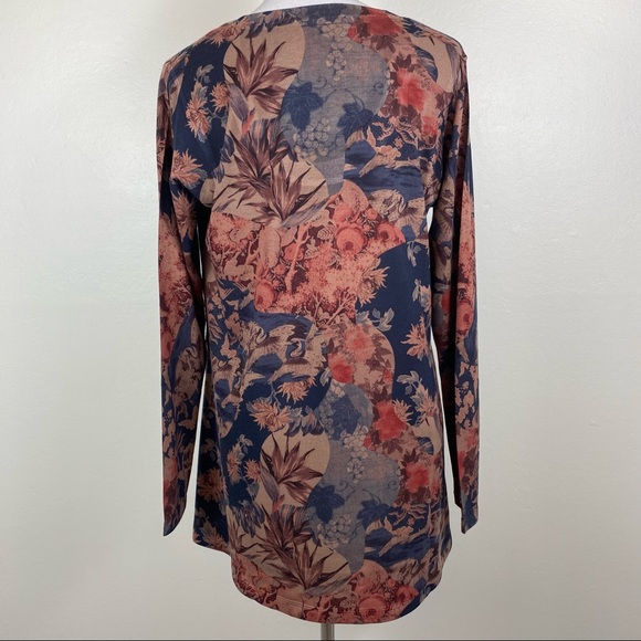 Soft Surroundings Millie Crane Bird Floral Tunic Top - Picture 2 of 11